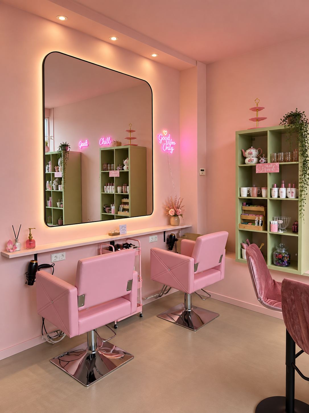 Styling- en föhngedeelte